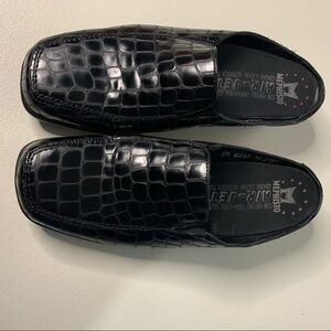 Mephisto Black Croc Air-Jet Mules Slides